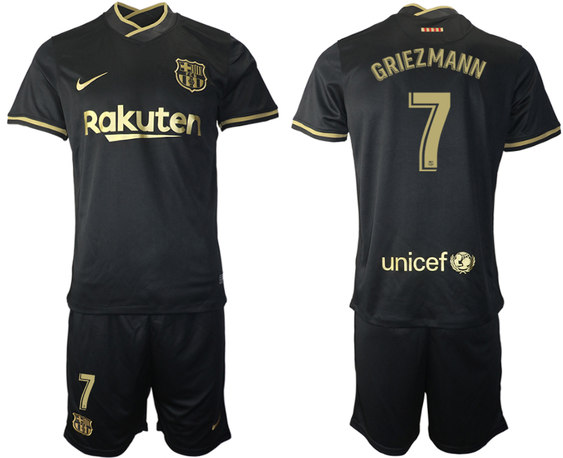 Men 2020-2021 club Barcelona away #7 black Soccer Jerseys
